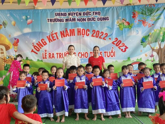 Trường Mầm non Đức Dũng tổ chức lễ tổng kết năm học 2022-2023 và lễ ra trường cho các con 5-6 tuổi